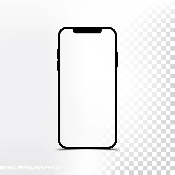 Mockup nouvelle version Smartphone avec écran transparent et fond — Image vectorielle