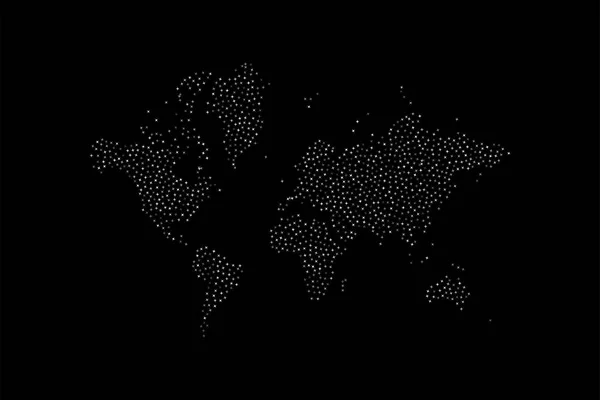 Carte du monde abstraite avec étoiles. Illustration vectorielle plate EPS 10 — Image vectorielle