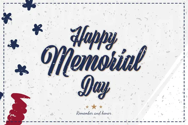 Happy Memorial Day. Greeting card with original font and USA flag. Template for American holidays. Flat illustration EPS10