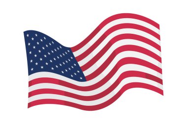 Birleşik Amerika Birleşik Devletleri bayrak sallıyor. Düz vektör illüstrasyon Eps10.