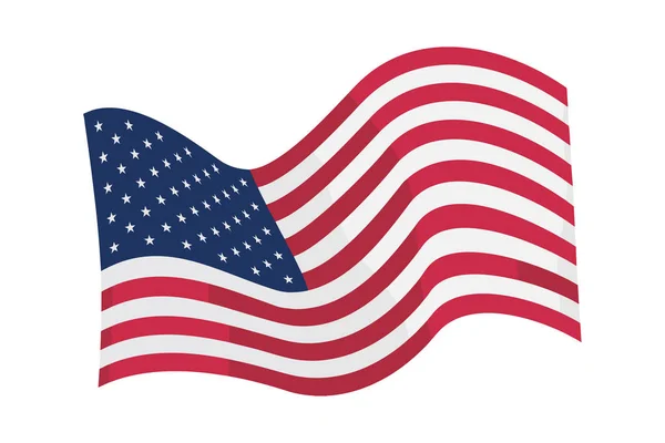 美利坚合众国挥舞着国旗。平面矢量插图 Eps10. — 图库矢量图片