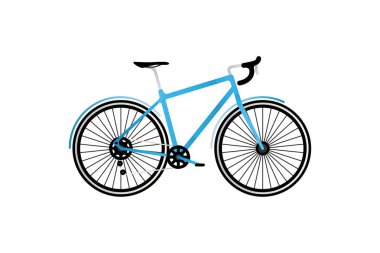 Beyaz arka planda yol sporları bisikleti. Açık hava etkinlikleri için çevre dostu ulaşım. Düz illüstrasyon Eps10.