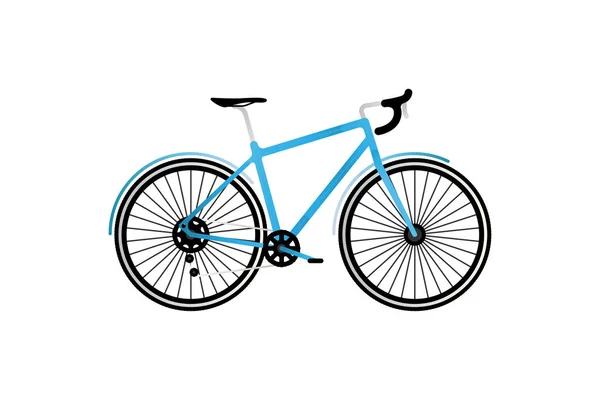 Bicicleta deportiva de carretera sobre fondo blanco. Transporte ecológico para actividades al aire libre. Ilustración plana EPS10 . — Vector de stock