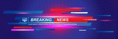 Ekran Tv kanalı için teknoloji arka plan üzerinde gölge ve ışık efektleri ile Breaking News şablon başlığı. Düz vektör illüstrasyon Eps10