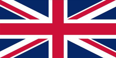 İngiliz Bayrağı - İngiltere Birleşik Krallığı. Düz vektör illüstrasyonu Eps10