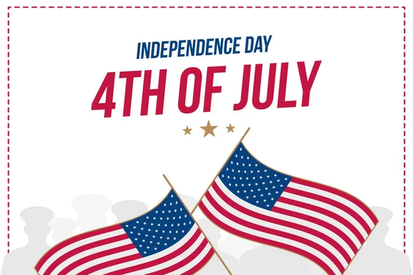 Celebre Feliz Julho Dia Independência Cartão Saudação Com Bandeira Dos —  Vetores de Stock