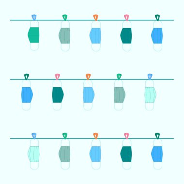 Toz ve korona virüsünü önlemek için kumaş maskeyi kurutuyorum.