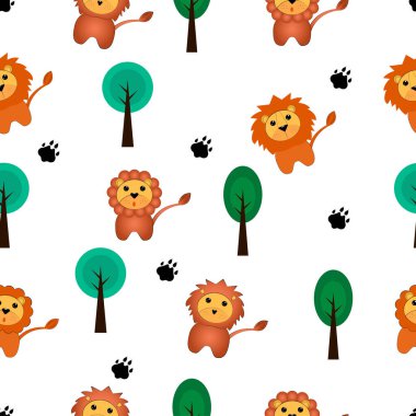 Tatlı desenli vahşi hayvan aslanı.