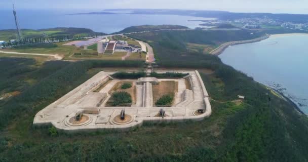 Luchtfoto Van Oostelijke Fort Castle Fisher Island West Battery Penghu — Stockvideo