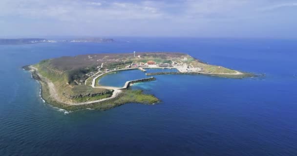 Luftaufnahme Der Tongpan Insel Wahrzeichen Der Penghu Inseln Berühmte Landschaft — Stockvideo