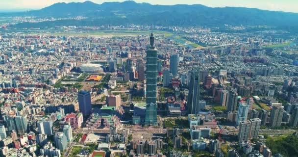 Красивый Городской Пейзаж Тайбэя Тайвань — стоковое видео