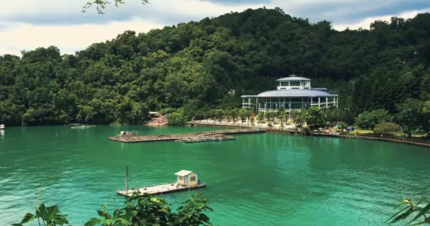 日月湖と 遊園地 台湾アジア — ストック動画