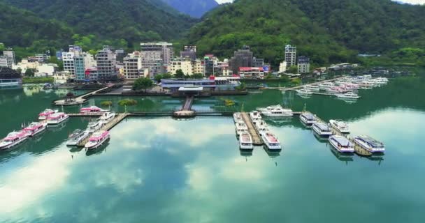 Letecký Snímek Sun Moon Lake Tchaj Wan — Stock video