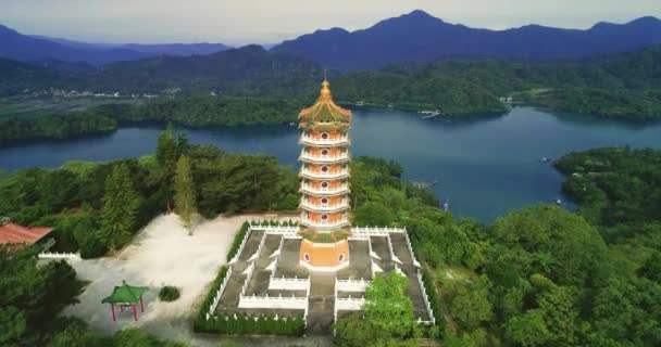 Foto Aérea Sun Moon Lake Taiwán — Vídeos de Stock