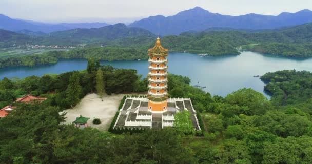 Fotografia Aérea Sun Moon Lake Taiwan — Vídeo de Stock