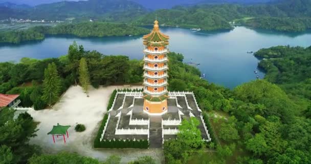 Foto Aérea Sun Moon Lake Taiwán — Vídeos de Stock