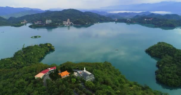Letecký Snímek Sun Moon Lake Tchaj Wan — Stock video