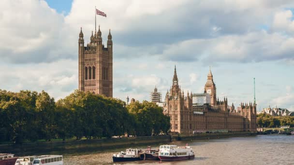 Big Ben England Vordergrund Des Historischen Und Ikonischen Wahrzeichens Londons — Stockvideo