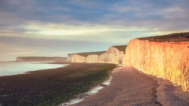 Brighton, İngiltere 'de Yedi Kız Kardeş kayalıkları