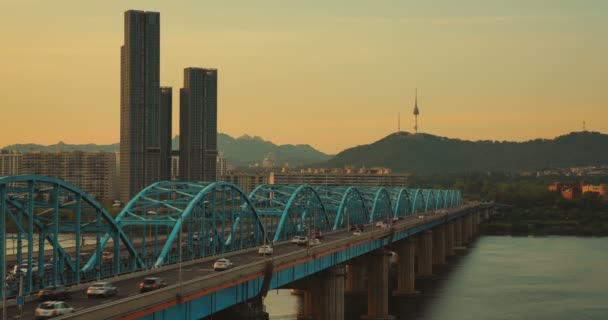Tráfico Estación Seúl Seúl Corea Del Sur — Vídeo de stock
