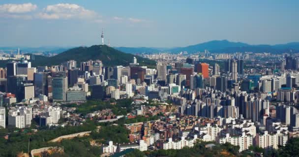 Vista Aérea Del Paisaje Urbano Del Centro Seúl Corea Del — Vídeo de stock