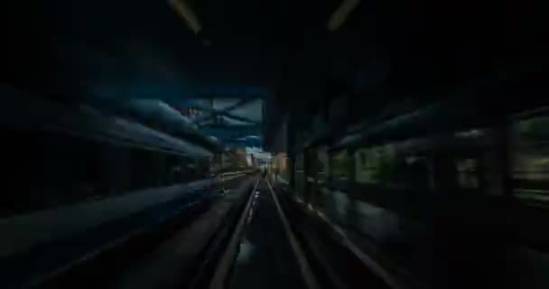 Pov Tren Time Lapse Acción Hiperlapso Del Metro Taipei Taiwán — Vídeo de stock