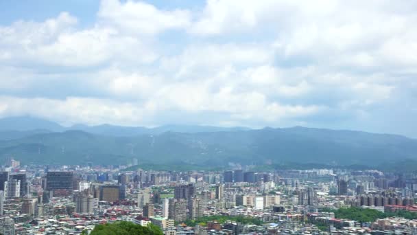 Панорамный Вид Города Тайбэй Столичным Зданием Taipei 101 Тайвань — стоковое видео