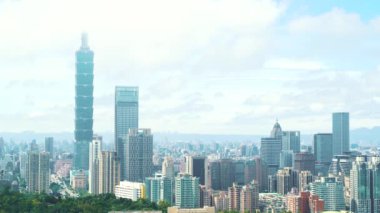 Taipei cityscape havadan görünümü. 
