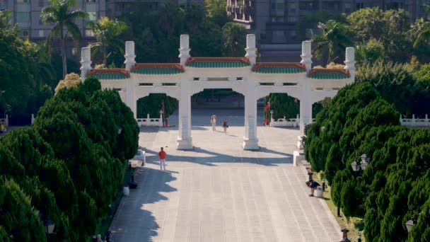 Concepto Primavera Puerta Delantera Chiang Kai Shek Memorial Hall Con — Vídeos de Stock