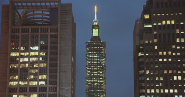 Taipei Torony Gyönyörű Kilátás Taipei 101 — Stock videók