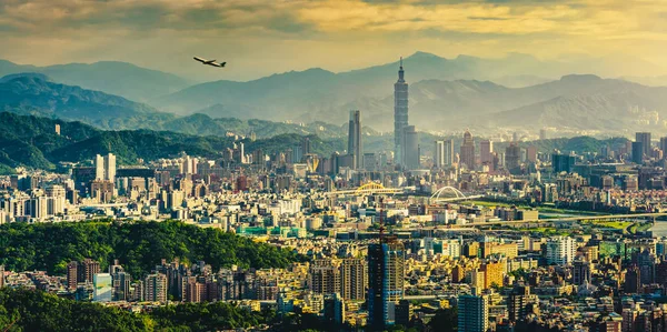 Тайбэй Городской Пейзаж Час Пик Тайвань — стоковое фото