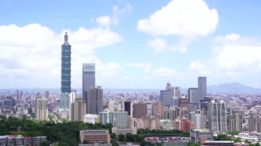  Tayvan 'ın Taipei şehrinin hava görüntüsü.