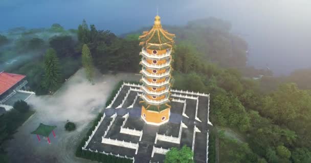 Veduta Aerea Della Cien Pagoda Nantou Taiwan Pacien Pagoda Sun — Video Stock