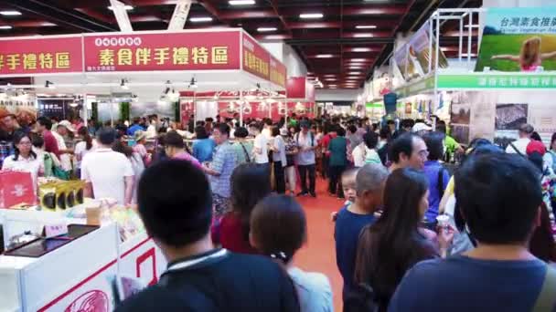 Turisták Tömegei Éjszakai Piacon Taipei Tajvan — Stock videók