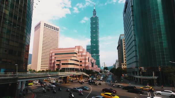 Widok Lotu Ptaka Taipei Taipei 101 — Wideo stockowe