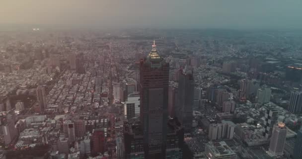 Taipei Flygfoto Över Taipei 101 — Stockvideo