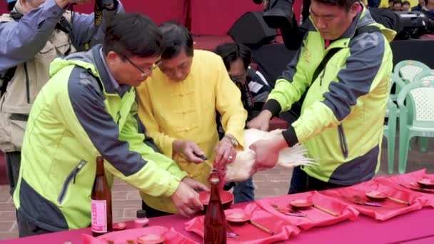 Miaoli Taiwan Fevereiro 2019 Cabeça Dragão Com Dança Leão Miaoli — Vídeo de Stock