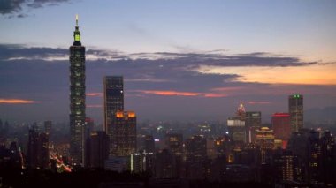 Gece Taipei şehir manzarası, Tayvan