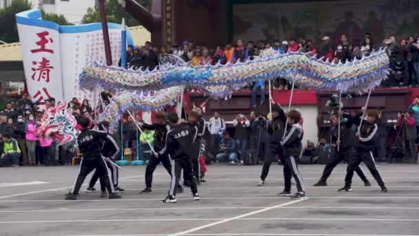 Миаоли Тайвань Февраля 2019 Года Head Dragon Lion Dancing Miaoli — стоковое видео