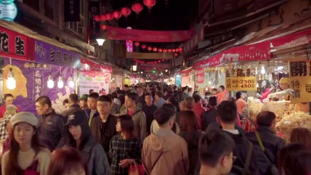 Stary Dihua Jie Ulica Handlowa Robi Księżycowy Nowy Rok — Wideo stockowe