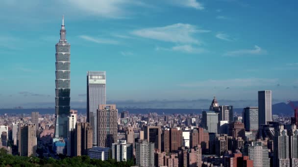 Salida Del Sol Ciudad Taipei Con Hermosas Nubes — Vídeo de stock