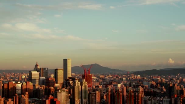 Soluppgången Taipei Stad Med Vackra Moln — Stockvideo