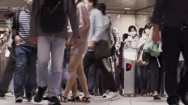 Folla Asiatici Metropolitana — Video Stock