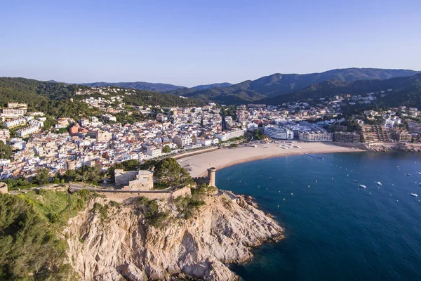 Vista Aérea Del Pintoresco Paisaje Rocoso Con Muros Fortificados Edificios —  Fotos de Stock