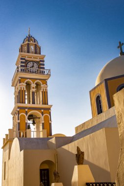 Thira, Santorini, Yunanistan inanılmaz Katolik Katedrali.