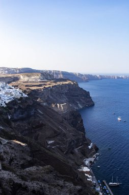 Santorini, Yunanistan adanın kıyı şeridi görünümü