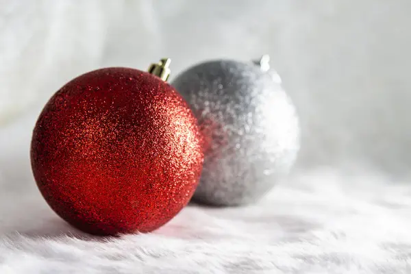 Weihnachten Goldene Und Rote Dekoration Nahaufnahme — Stockfoto