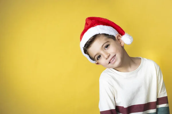 Adorable Kid Kapelusz Santas — Zdjęcie stockowe