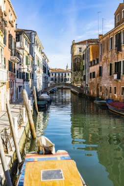 Güzel ve boş kanal Venedik, İtalya