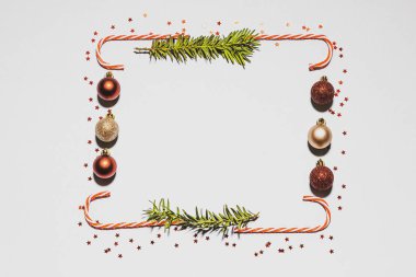 Kopya alanı ile bir kare oluşturan Noel dekorasyon